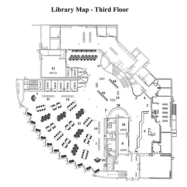 3rd Floor Library Map