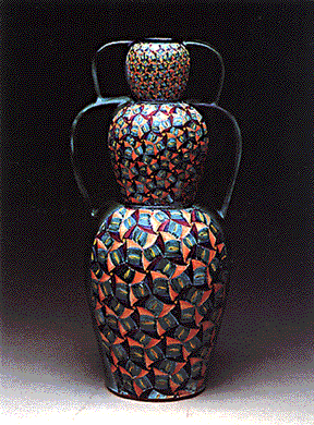 VERDE RAMINO, Vase, Majolica by Robert Kibler