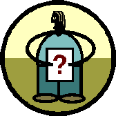 clip art of man holding question mark